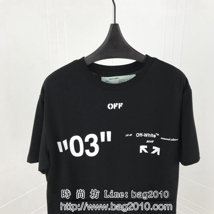 OFF-white19ss春夏新款 03支線系列 箭頭印花 精梳棉短袖 男女同款 ydi1456